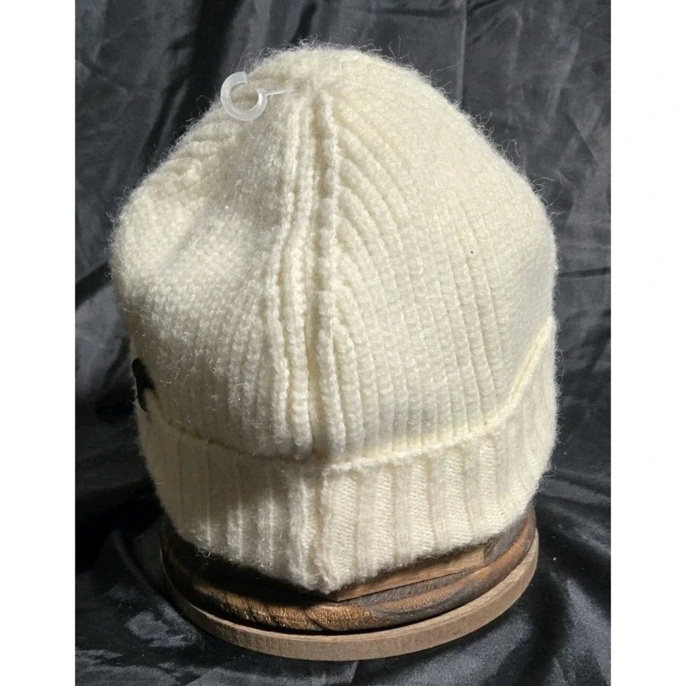Golovejoy Brixton Ivory Knit Beanie Ribbed Cuff Warm Winter Hat Brim‎